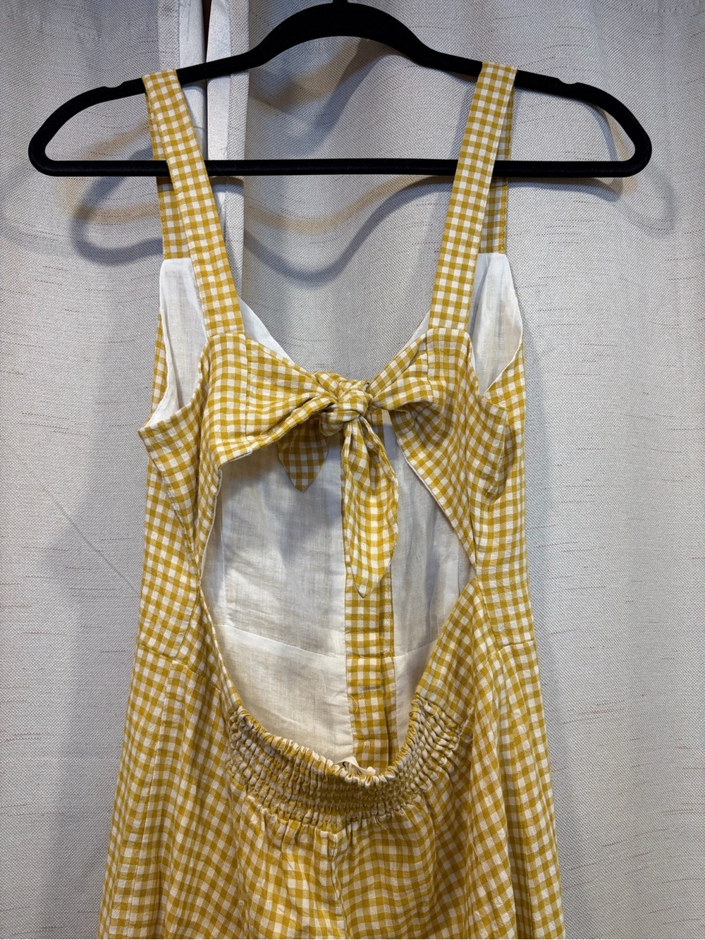 Essue Yellow Gingham Button-Front Jumpsuit - Picture 5 of 10